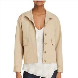 NWT Theory Casual Twill Blouson Bomber Jacket in Khaki, Medium